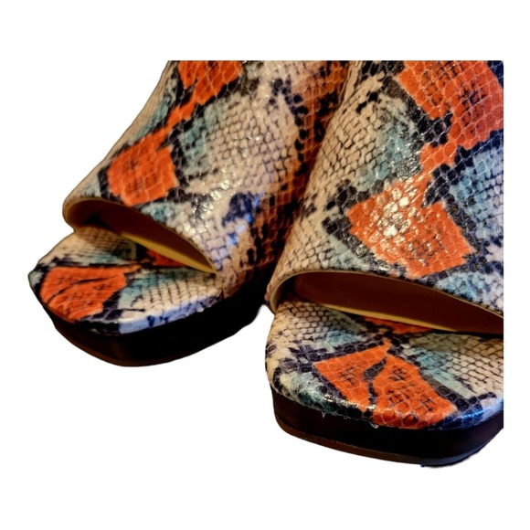 Jessica Simpson NEW snakeskin wedge heels woodgrain size 9.5 NWOT - Picture 7 of 7